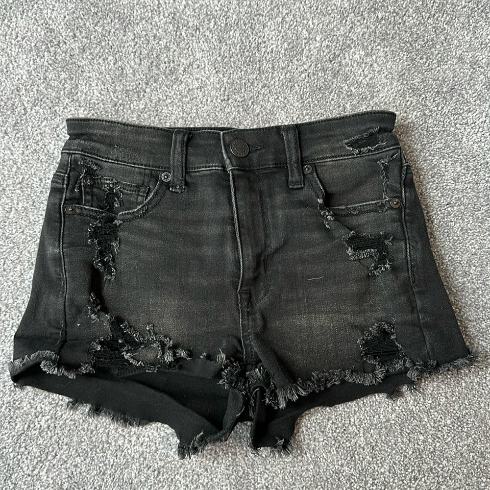 Black jean shorts